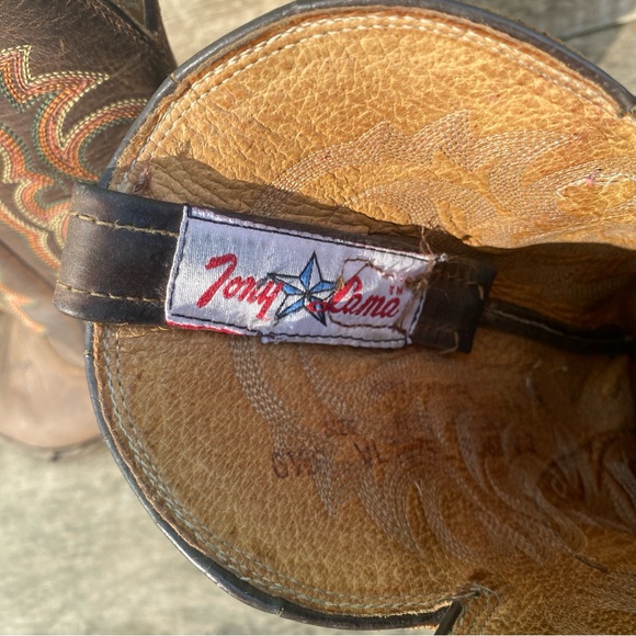 Tony Lama-women’s Leather Brown Cowgirl /Western Boot Size 7 - Picture 10 of 14